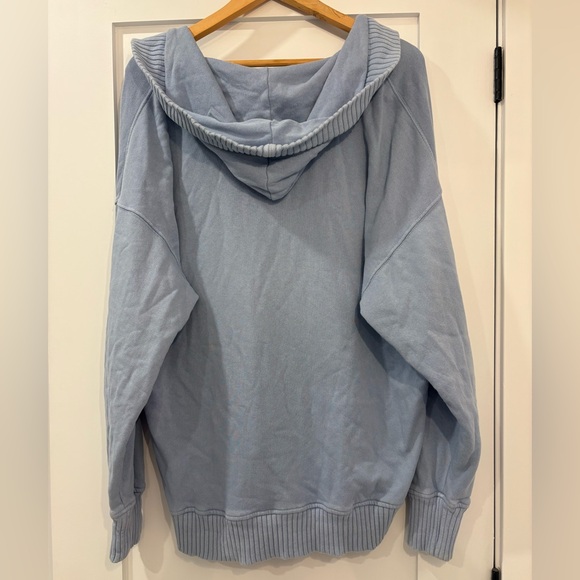 AERIE - Down-To-Earth Henley Hoodie - Light Blue - Picture 4 of 7